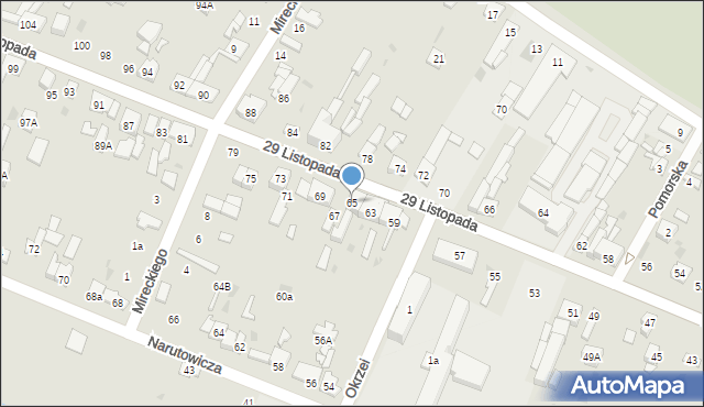 Kutno, 29 Listopada, 65, mapa Kutno