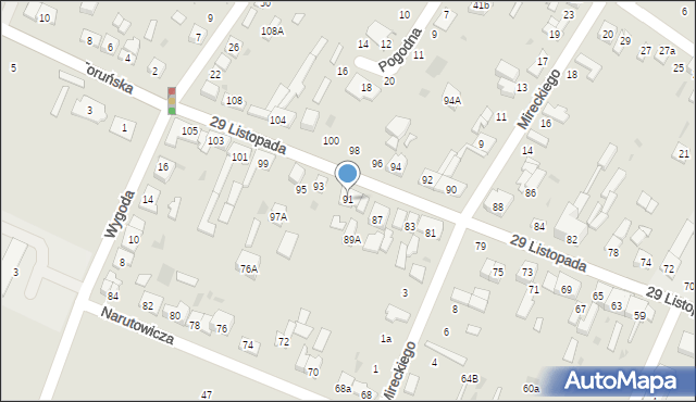 Kutno, 29 Listopada, 91, mapa Kutno
