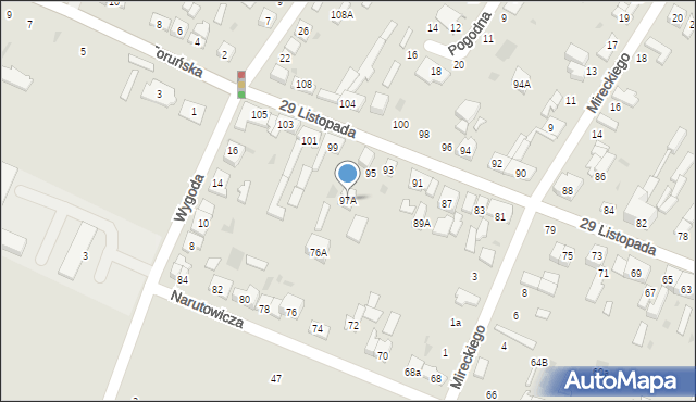 Kutno, 29 Listopada, 97A, mapa Kutno