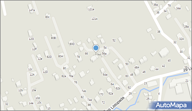 Łańcut, 29 Listopada, 66a, mapa Łańcut