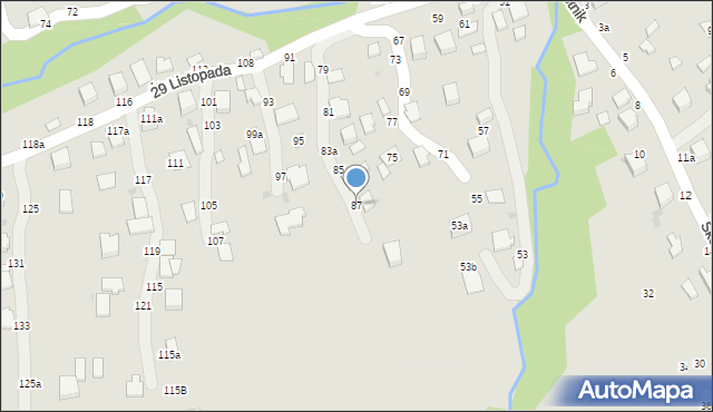 Łańcut, 29 Listopada, 87, mapa Łańcut