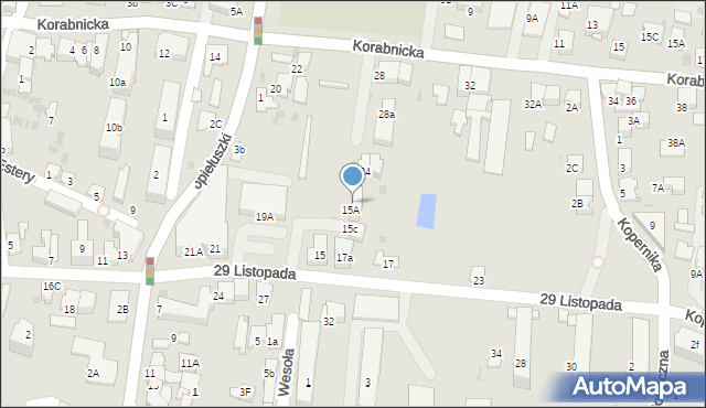 Skawina, 29 Listopada, 15b, mapa Skawina