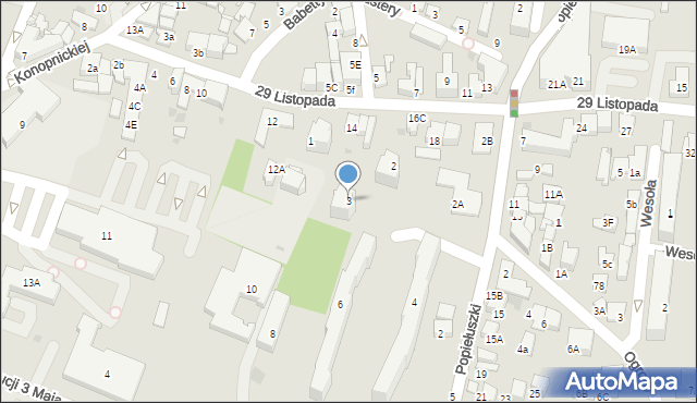 Skawina, 29 Listopada, 3, mapa Skawina