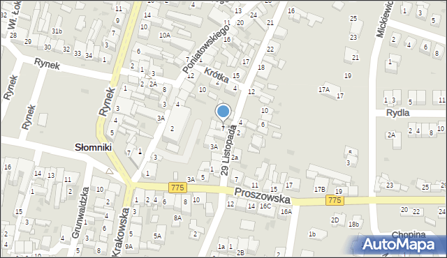 Słomniki, 29 Listopada, 7, mapa Słomniki