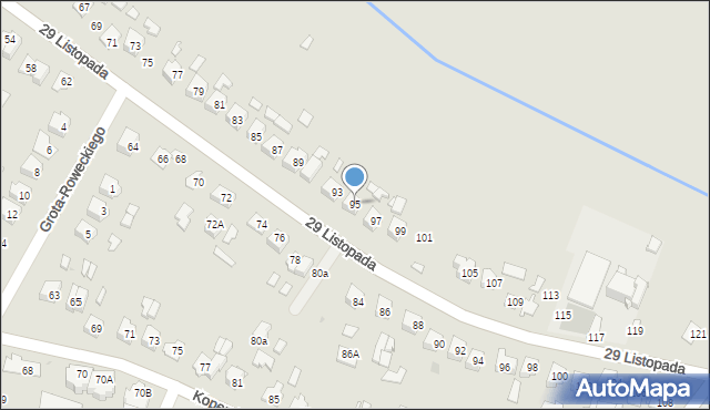 Tomaszów Lubelski, 29 Listopada, 95, mapa Tomaszów Lubelski