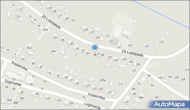 Tomaszów Lubelski, 29 Listopada, 96, mapa Tomaszów Lubelski