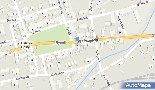Ustrzyki Dolne, 29 Listopada, 2, mapa Ustrzyki Dolne