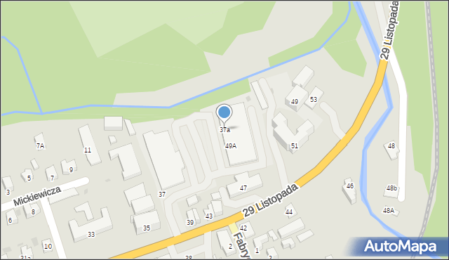Ustrzyki Dolne, 29 Listopada, 37a, mapa Ustrzyki Dolne