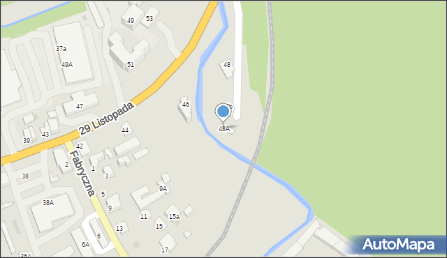 Ustrzyki Dolne, 29 Listopada, 48A, mapa Ustrzyki Dolne