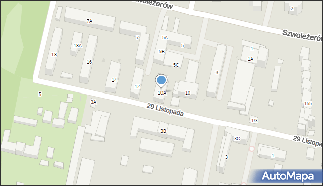 Warszawa, 29 Listopada, 10A, mapa Warszawy