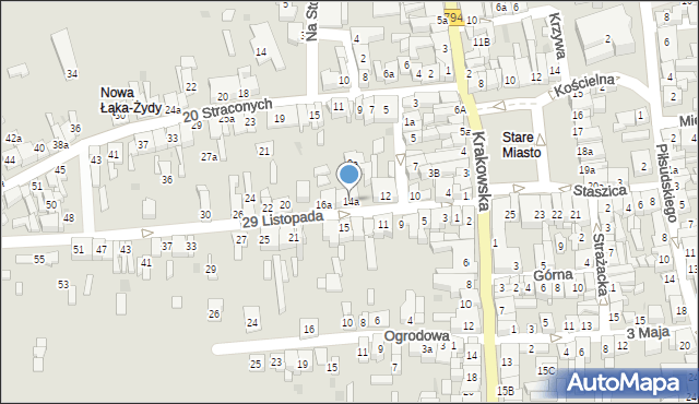 Wolbrom, 29 Listopada, 14a, mapa Wolbrom