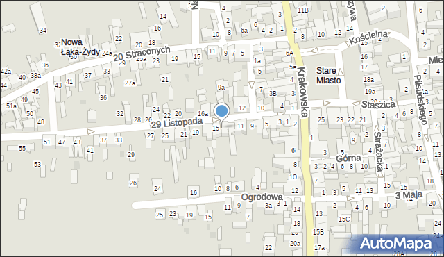 Wolbrom, 29 Listopada, 15a, mapa Wolbrom