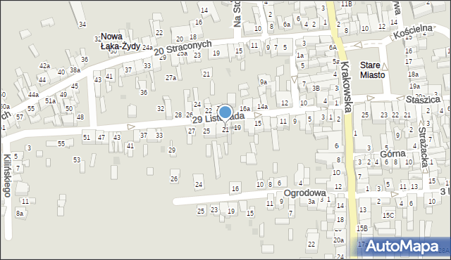 Wolbrom, 29 Listopada, 21, mapa Wolbrom