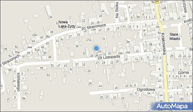 Wolbrom, 29 Listopada, 26, mapa Wolbrom