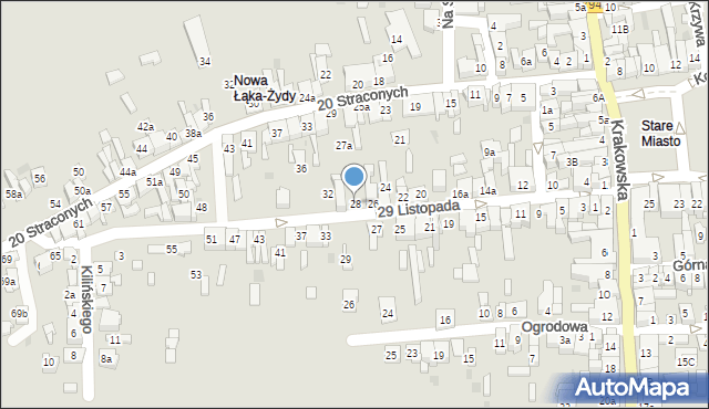 Wolbrom, 29 Listopada, 28, mapa Wolbrom