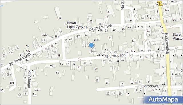 Wolbrom, 29 Listopada, 32, mapa Wolbrom