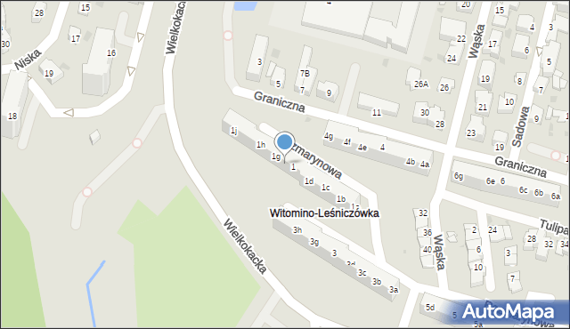 Gdynia, 2 Morskiego Pułku Strzelców, 1f, mapa Gdyni