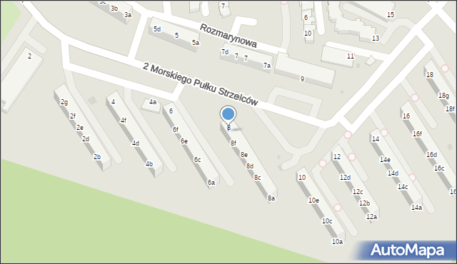 Gdynia, 2 Morskiego Pułku Strzelców, 8g, mapa Gdyni