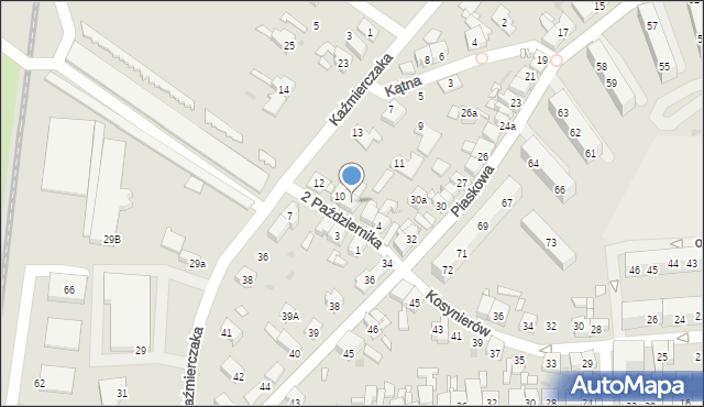 Kościan, 2 Października, 8, mapa Kościan