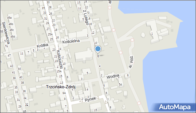 Trzcińsko-Zdrój, 2 Lutego, 6, mapa Trzcińsko-Zdrój