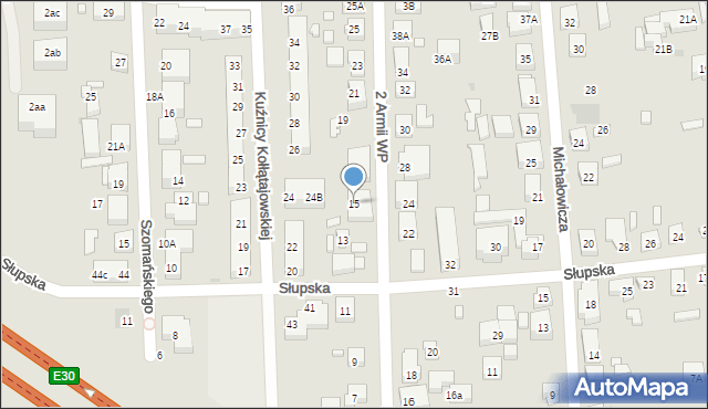 Warszawa, 2 Armii Wojska Polskiego, 15, mapa Warszawy