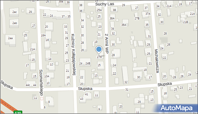 Warszawa, 2 Armii Wojska Polskiego, 17A, mapa Warszawy