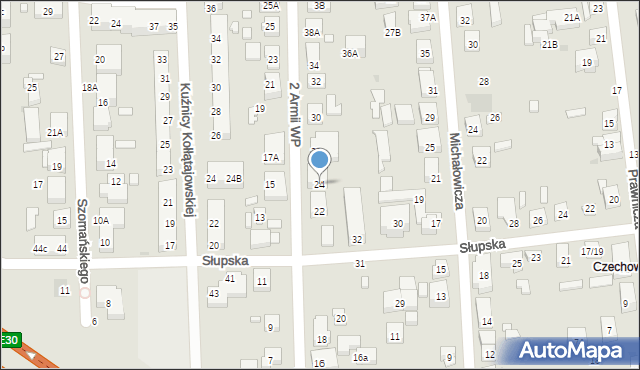 Warszawa, 2 Armii Wojska Polskiego, 24, mapa Warszawy