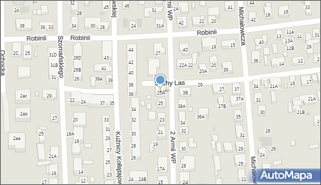 Warszawa, 2 Armii Wojska Polskiego, 25A, mapa Warszawy