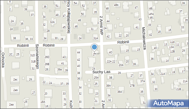 Warszawa, 2 Armii Wojska Polskiego, 27, mapa Warszawy