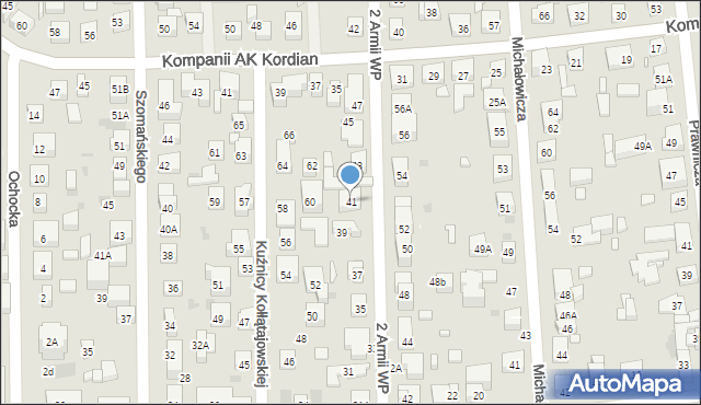 Warszawa, 2 Armii Wojska Polskiego, 41, mapa Warszawy