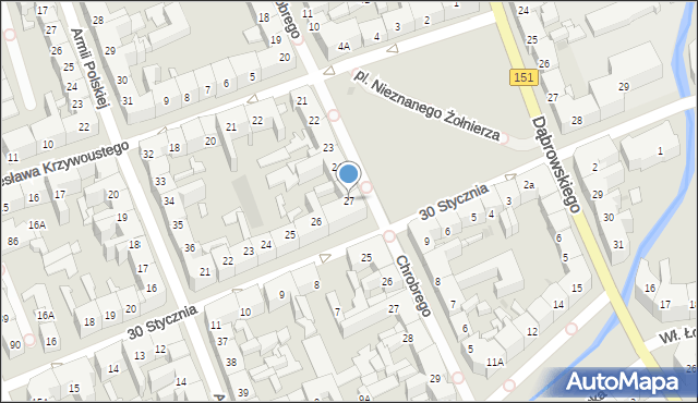 Gorzów Wielkopolski, 30 Stycznia, 27, mapa Gorzów Wielkopolski