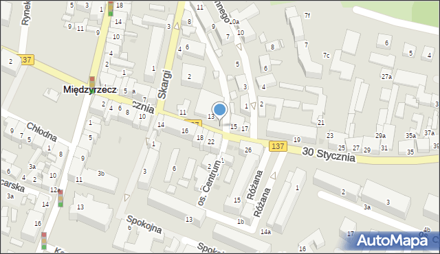 Międzyrzecz, 30 Stycznia, 16a, mapa Międzyrzecz
