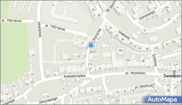 Świebodzin, 30 Stycznia, 15, mapa Świebodzin