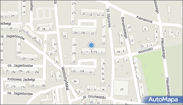 Wschowa, 31 Stycznia, 5, mapa Wschowa