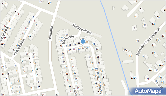 Łomża, 33 Pułku Piechoty, 33, mapa Łomży