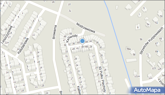 Łomża, 33 Pułku Piechoty, 37, mapa Łomży