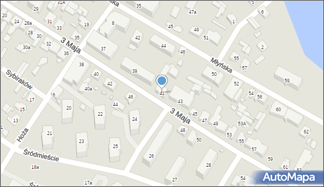 Augustów, 3 Maja, 41, mapa Augustów