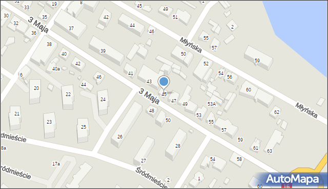 Augustów, 3 Maja, 45, mapa Augustów