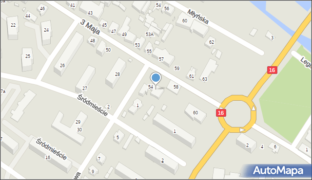 Augustów, 3 Maja, 56, mapa Augustów