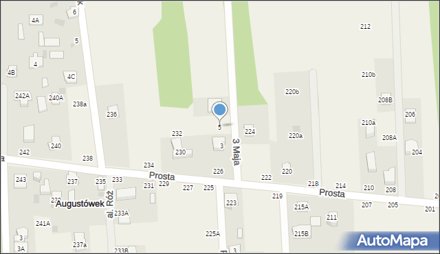 Augustówek, 3 Maja, 5, mapa Augustówek