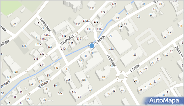 Bielawa, 3 Maja, 28, mapa Bielawa