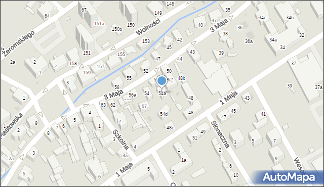 Bielawa, 3 Maja, 54a, mapa Bielawa