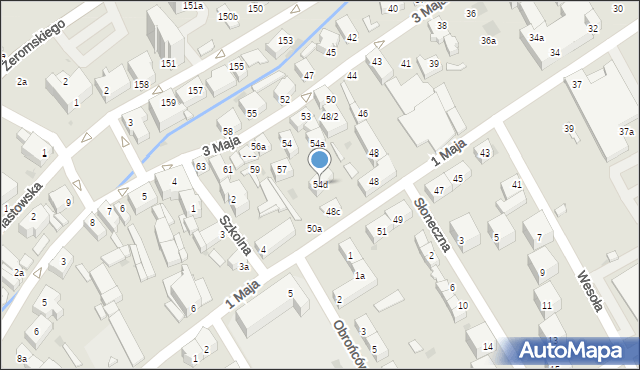 Bielawa, 3 Maja, 54d, mapa Bielawa