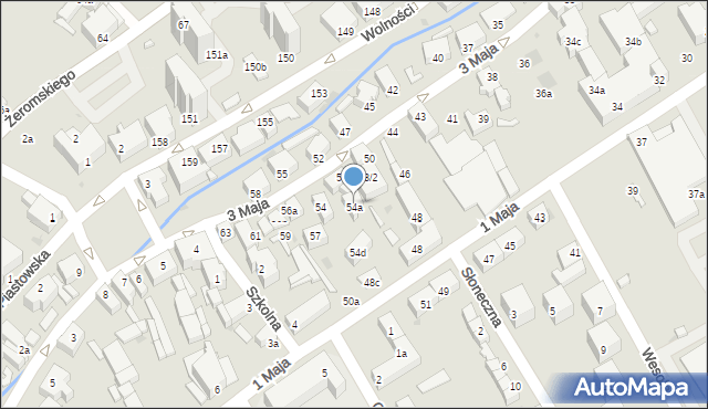 Bielawa, 3 Maja, 54e, mapa Bielawa
