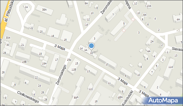 Bielsk Podlaski, 3 Maja, 12, mapa Bielsk Podlaski