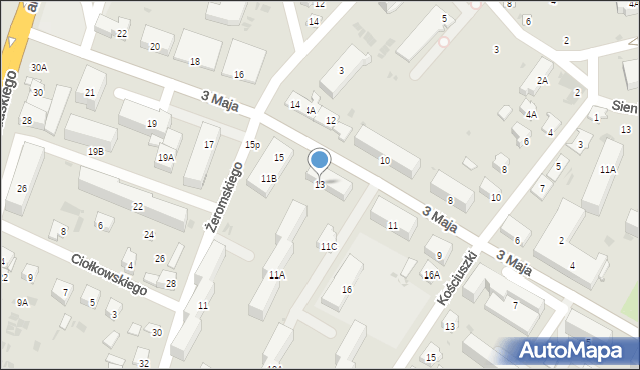 Bielsk Podlaski, 3 Maja, 13, mapa Bielsk Podlaski