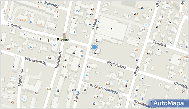 Biłgoraj, 3 Maja, 25, mapa Biłgoraj