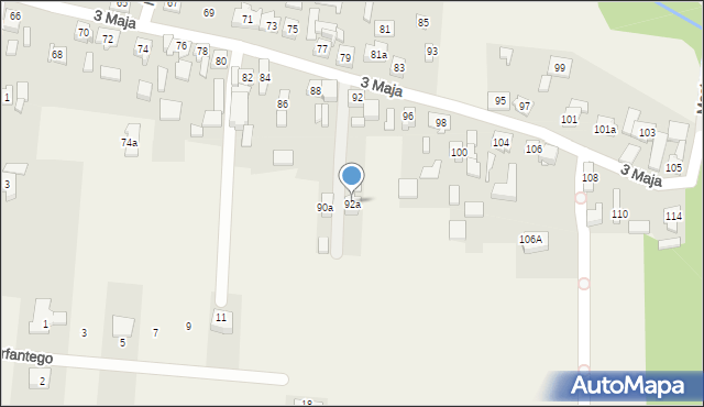 Boronów, 3 Maja, 92a, mapa Boronów