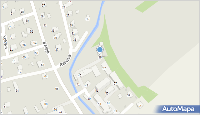 Brzozów, 3 Maja, 39, mapa Brzozów