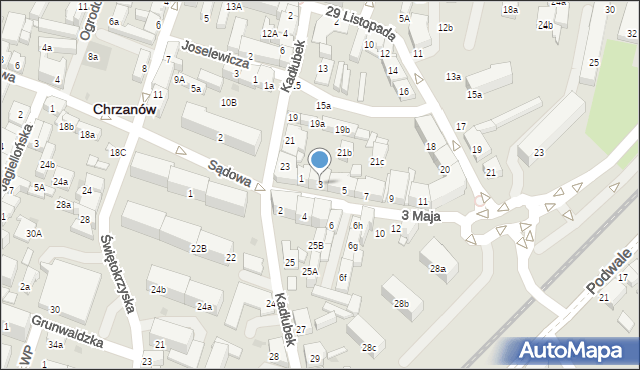 Chrzanów, 3 Maja, 3, mapa Chrzanów